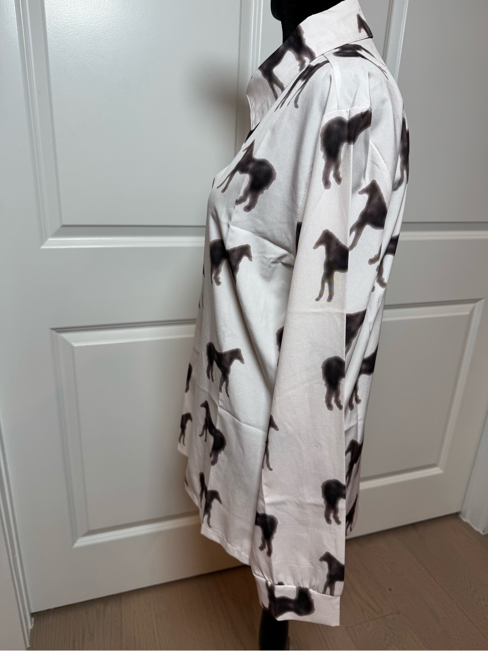 Watercolor Horses Button Up Blouse - Picture 3 of 4